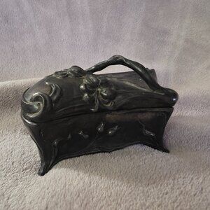 Antique Vintage Art Nouveau Jewelry Box, Casket- Footed